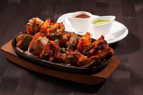 Chicken Tikka on sizzle plate Chicken Tandoori